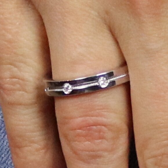 14k White Gold Diamond Band Ring Milgrain .25 carat size 6 3/4 Eternity Band - Picture 3 of 9